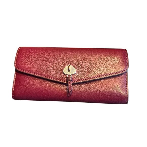 Kate spade maroon long snap closure wallet - Picture 1 of 3